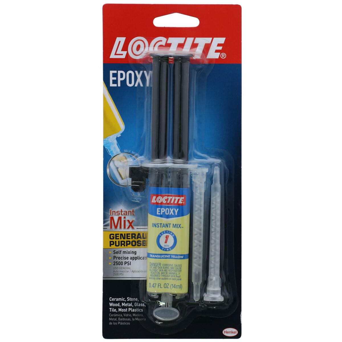 Loctite 2500Psi Instant Mix General Purpose Epoxy Translucent Yellow